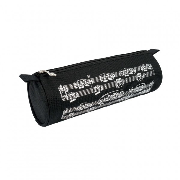 Agifty Pencil Case, Notelines, Black/White