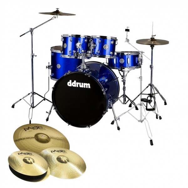 DDrum D2 22'' 5pc Drum Kit w/Paiste Cymbals, Cobalt Blue Sparkle