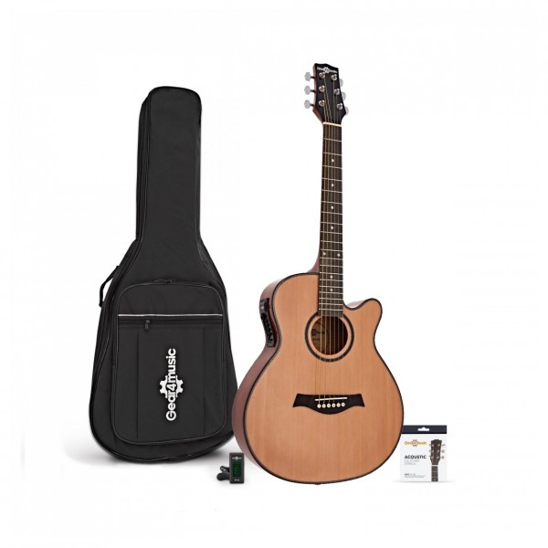 3/4 Single Cutaway Electro Acoustic + Accessory Pack