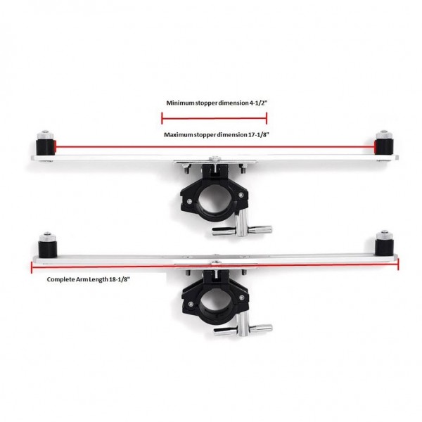 Gibraltar Electronics Mounting Arms & Clamps, Pair dimensions
