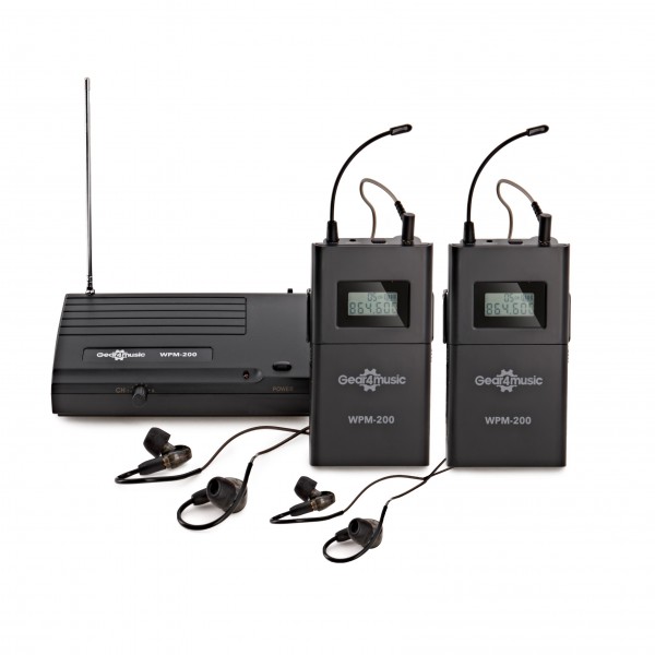 Wireless In Ear Monitor System Pack by Gear4music, 2 Receivers
