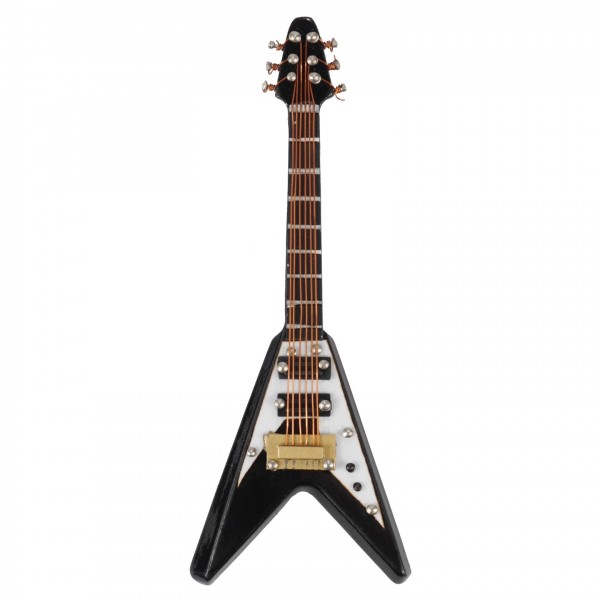 Agifty Electric Guitar V Magnet, Black - Front