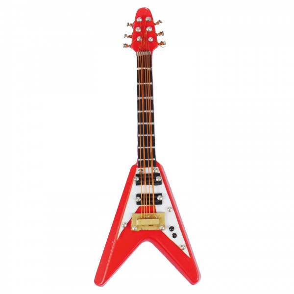 Agifty Electric Guitar V Magnet, Red - Front