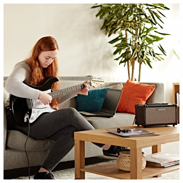 LA Electric Guitar + 35W Complete Amp Pack, Black