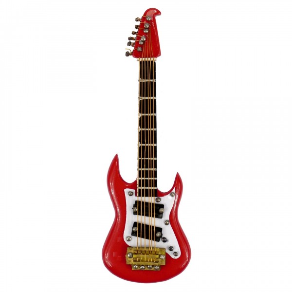 Agifty Electric Guitar Magnet, Red - Front