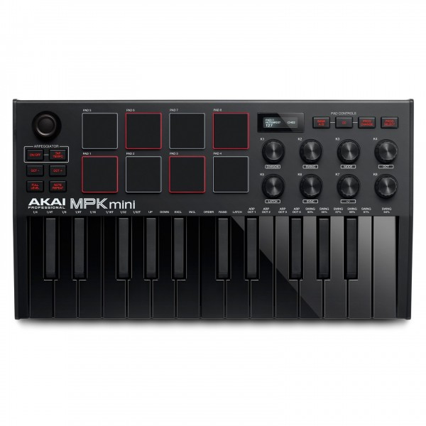 Akai Professional MPK Mini MK3 Laptop Production Keyboard, Black - Top