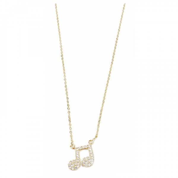 Agifty Gold Plated Quaver Necklace with Gift Box - Front