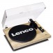 Lenco LBT-188 Bluetooth Turntable with USB, Pine - Angled Open