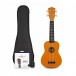 Ukulele von Gear4music, Orange, mit Zubehörpaket