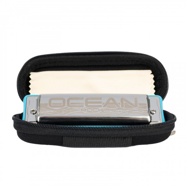 Cascha Ocean Rock Blues Harmonica Blue, G, case and cloth