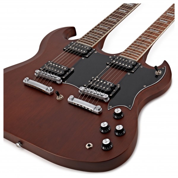 Dean Gran Sport Double Neck, Worn Brown