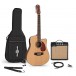 Dreadnought 12 String Electro Acoustic Guitar, Natural + Amp Pack