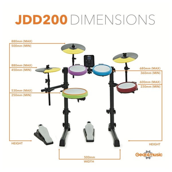 Junior Electronic Drum Kit with Headphones and Stool by Gear4music