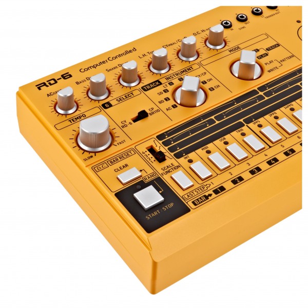 Behringer RD-6 Drum Machine, Yellow at Gear4music