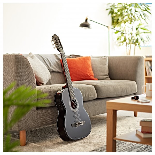 Classical Electro Acoustic Guitar, Black, by Gear4music