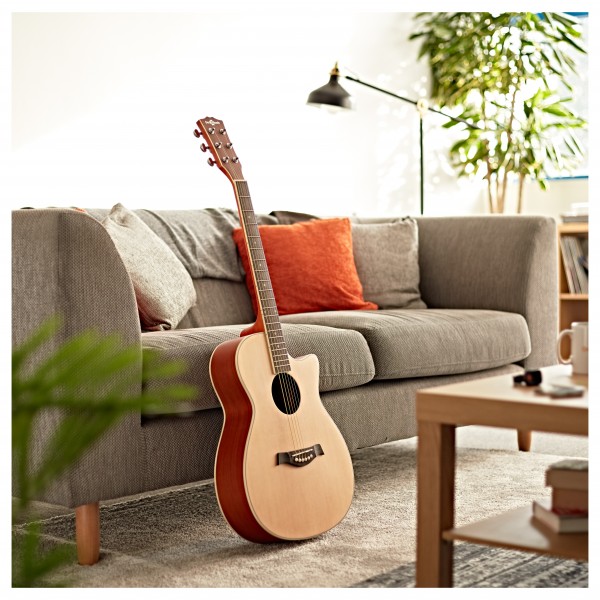 Deluxe Cutaway Folk Guitar Pack by Gear4music, Ovangkol