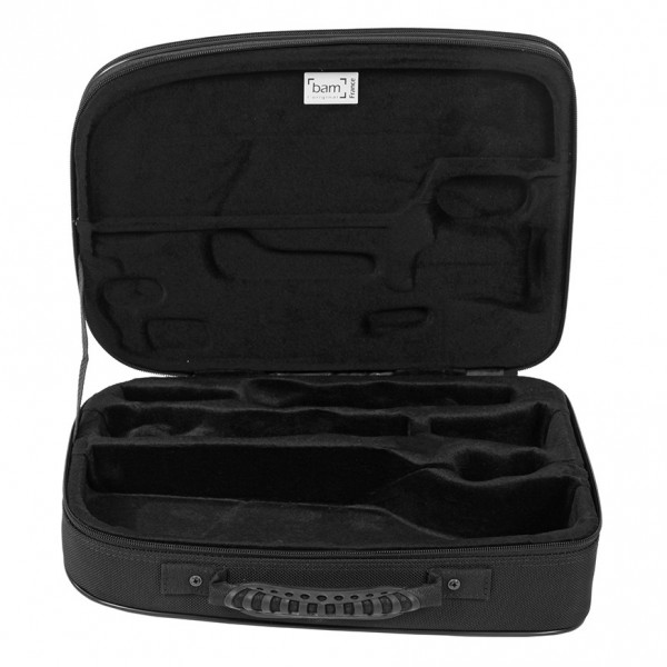 BAM New Trekking Bb Clarinet Case and Music Stand, Silver Carbon
