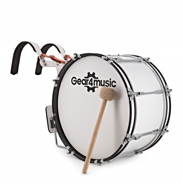 18" X 10" Marching Bass Drum with Carrier, by Gear4music