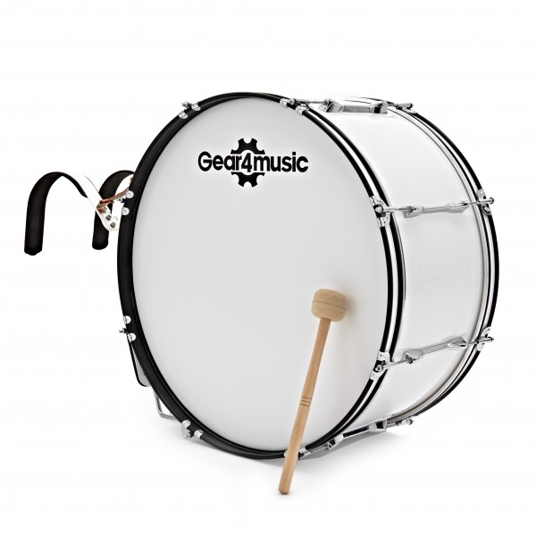 26" X 12" Marching Bass Drum with Carrier, by Gear4music