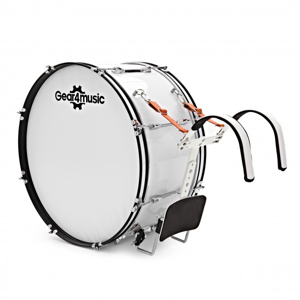 26" X 12" Marching Bass Drum with Carrier, by Gear4music