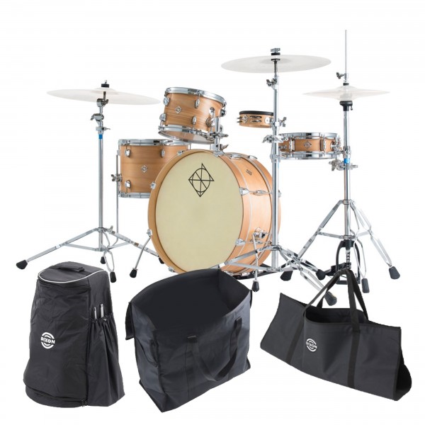 Dixon Drums 'Little Roomer' Gig Pack w/Hardware & Bags, Satin Natural