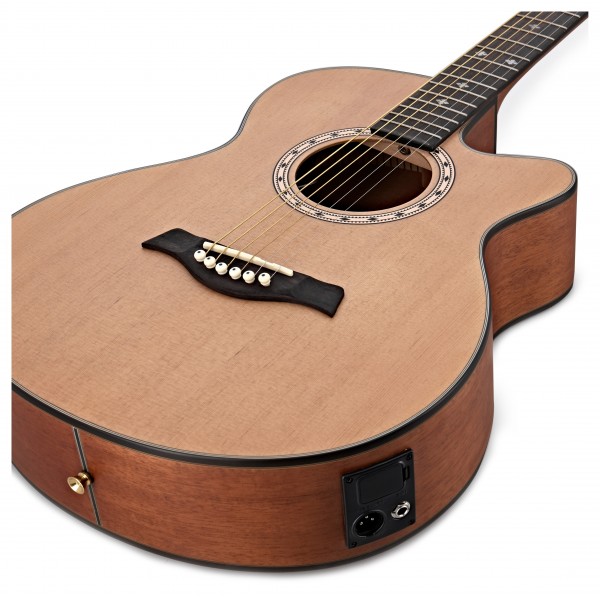 Deluxe Single Cutaway Electro Acoustic Guitar by Gear4music, Natural 