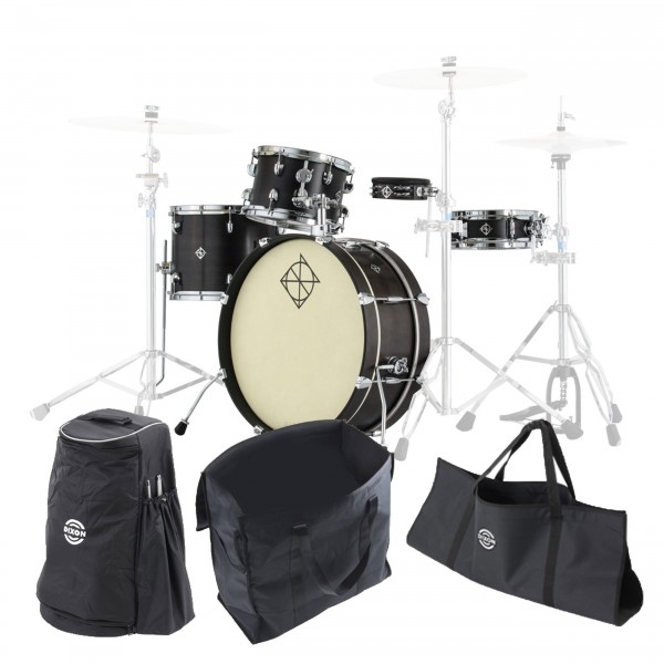 Dixon Drums 'Little Roomer' 5pc Shell Pack w/Bags, Black Coal