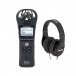 Zoom H1n Recorder, Black with Shure SRH240A