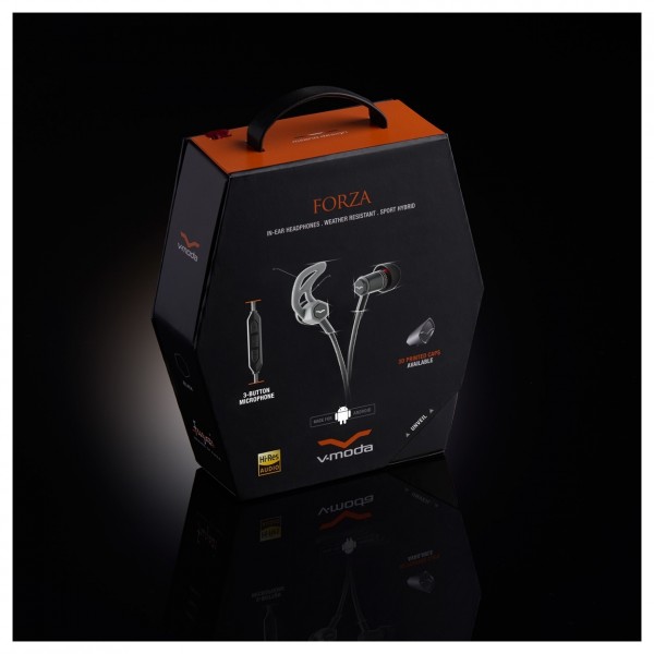V-Moda Forza In-Ear Headphones, Black (Android) Packaging