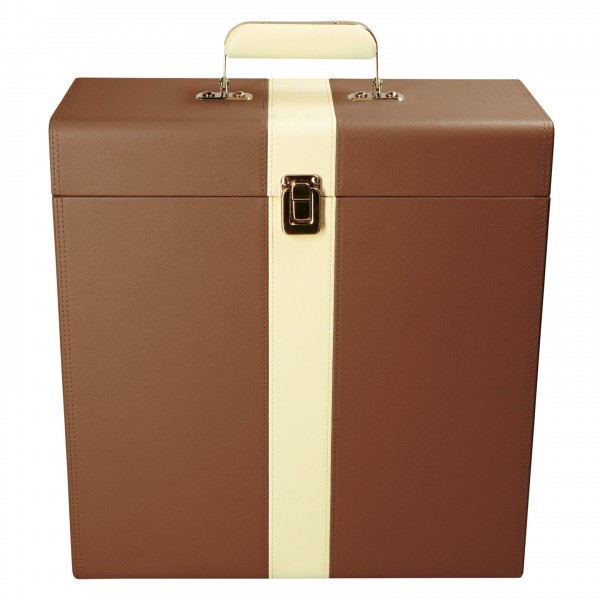 Lenco Record Suitcase, Brown - Front Closed