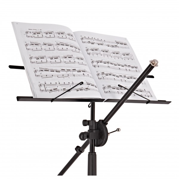 Boom Mic Stand with Music Stand by Gear4music