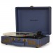 Crosley Cruiser Deluxe Portable Turntable, Navy- Angled