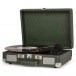 Crosley Cruiser Deluxe Portable Turntable, Green Ostrich- Angled