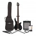 Chicago 5 String Bass Guitar, Black + 35W Amp Pack by Gear4music