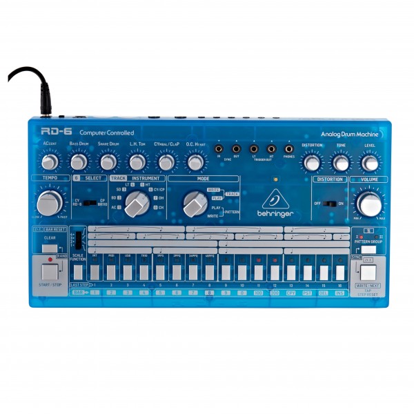 Behringer RD-6 Drum Machine, Transparent Blue