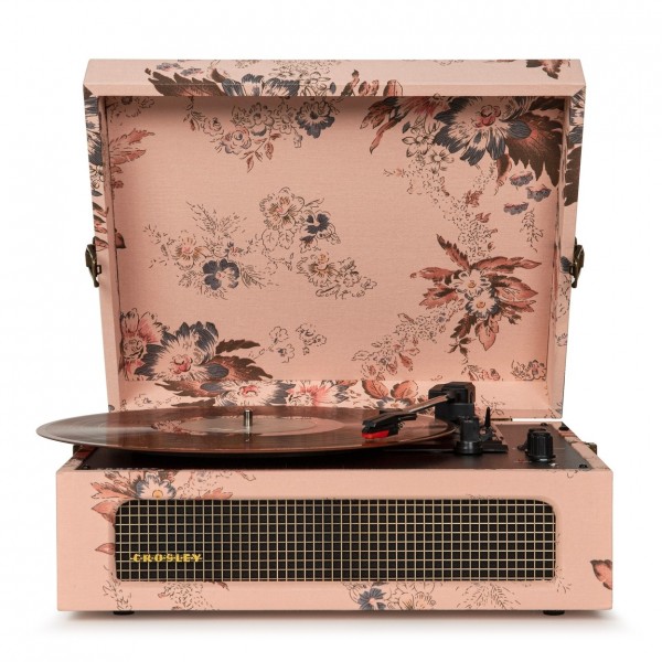 Crosley Voyager Portable Turntable, Floral - Front