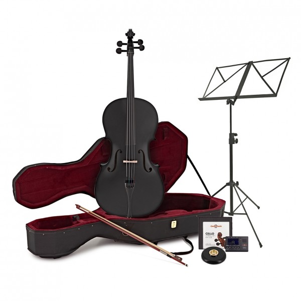 Student Full Size Cello Beginner Pack by Gear4music, Black