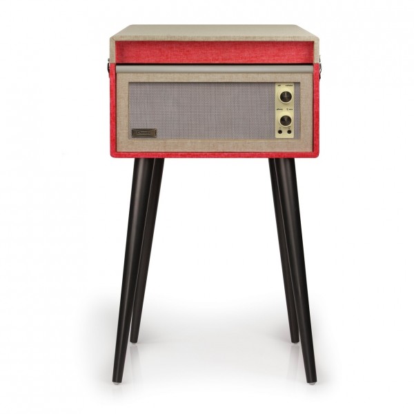 Crosley Bermuda Turntable with Bluetooth, Red - Front Lid Closed