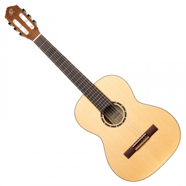 Ortega R121-7/8-L Nylon String Left Handed, Natural - Front View