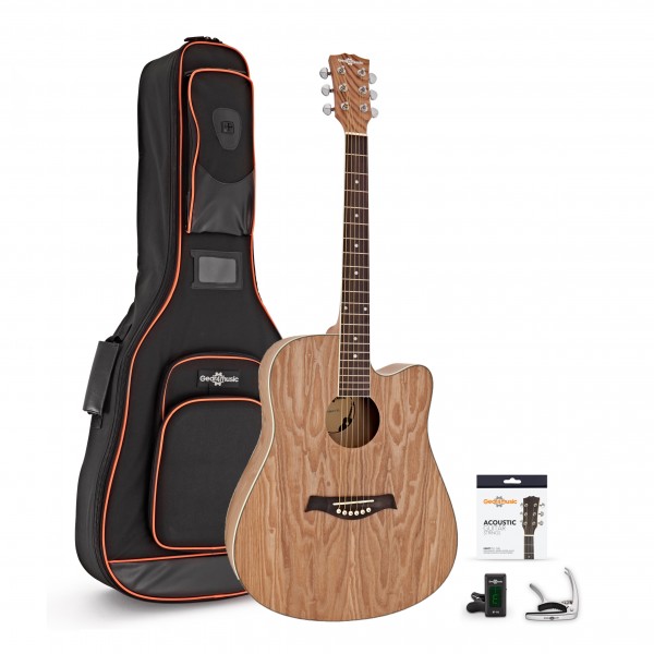 Deluxe Cutaway Dreadnought Acoustic Guitar Pack, Willow