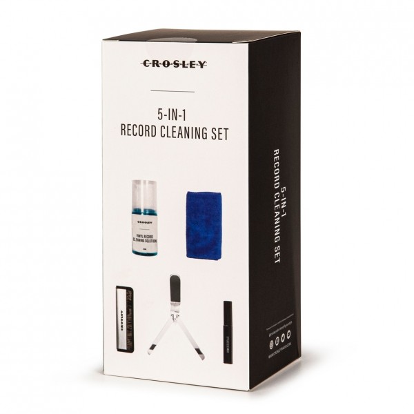 Crosley 5-in-1 Record Cleaning Set, Black - Box