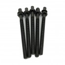 WorldMax 75mm Tension Rods 5 Pack, Black