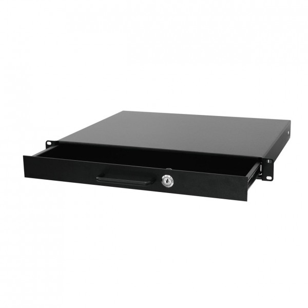Omnitronic Rack Drawer With Lock, 1U - Drawer Open
