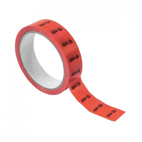 Eurolite Cable Marking Tape, 10m, Red - Front with Tape Stuck Down