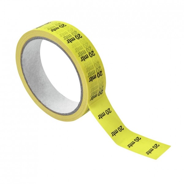 Eurolite Cable Marking Tape, 20m, Yellow - Front with Tape Stuck Down