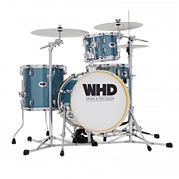 WHD Genesis Compact Drum Kit, Blue Sparkle Quiet Pack