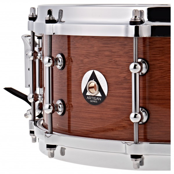 Dixon Drums 14 x 5.5'' Artisan Series Rose Gum Snare Drum, Gloss Nat.