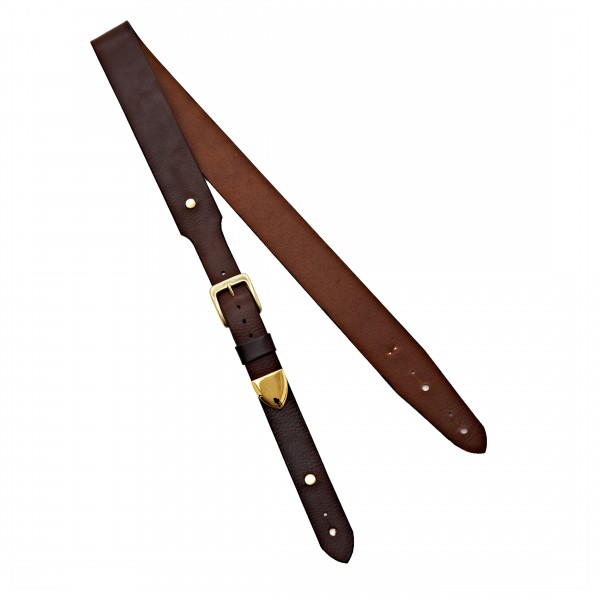 Bear Straps Western Classic Guitar Strap, Brown w/ Brass Buckle