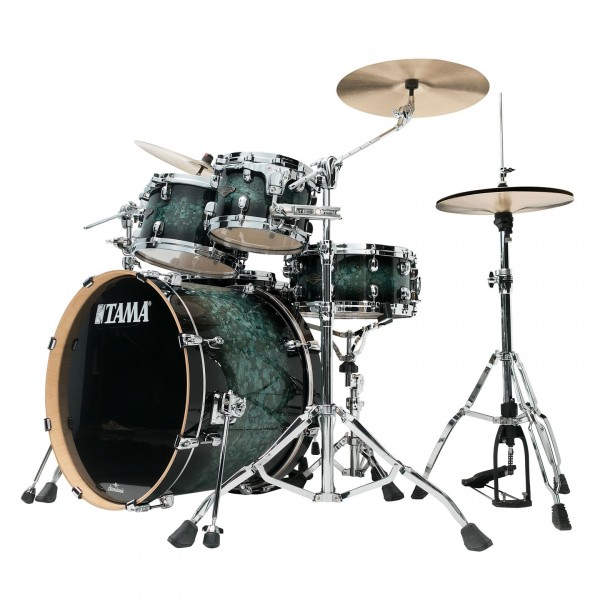 Tama Starclassic Performer 22" 5pc Shell Pack, Molten Blue Burst - Angled