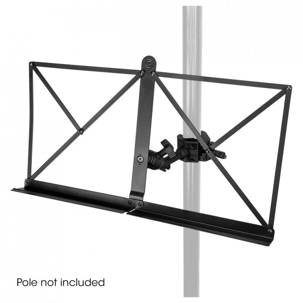 Gravity GNSMS03 Foldable Traveller Music Stand - Unfolded on Pole